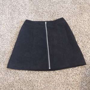 Black Suede Skater Skirt